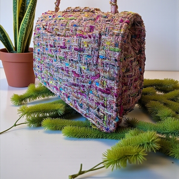 Multicolor Tweed Shoulder Bag & "Surprise" Second Handbag Free!! - Picture 2 of 5